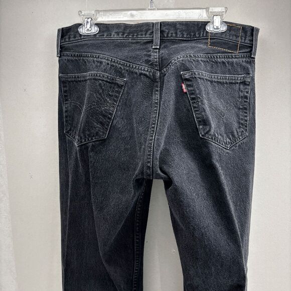 Vintage Levis 501 Jeans Mens 34x30 Black Denim Button Fly Straight MEX 2000 Y2K - Picture 7 of 8
